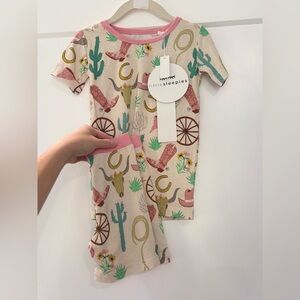 Little Sleepies Pink Ready to Rodeo Short Sleeve and Shorts Pajama Set 2T New